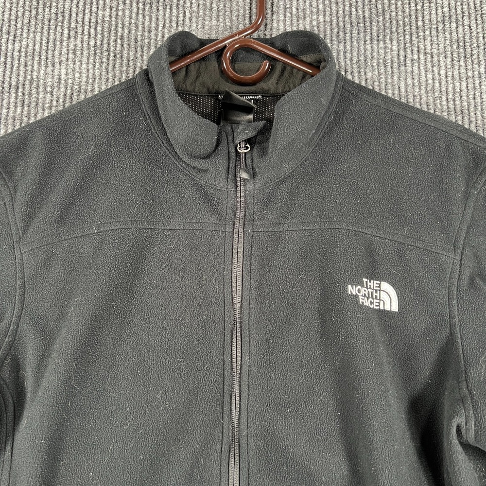 The North Face Coat Jacket Mens Large Black Long Sleeve Full Zip Windwall